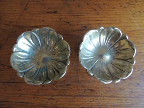 ART NOUVEAU SILVER PLATE SALT POTS - A PAIR