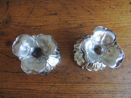 ART NOUVEAU SILVER PLATE SALT POTS - A PAIR