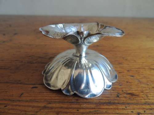 ART NOUVEAU SILVER PLATE SALT POTS - A PAIR
