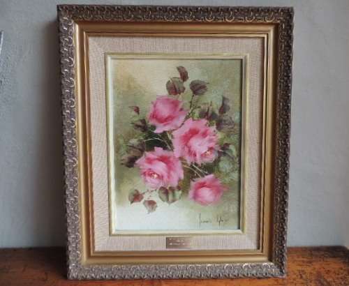JEANETTE DYKMAN OIL ON BOARD - PINK ROSES