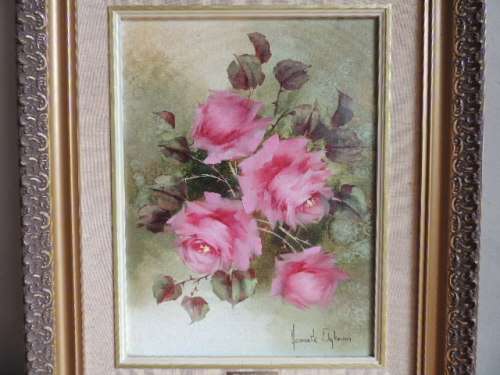 JEANETTE DYKMAN OIL ON BOARD - PINK ROSES