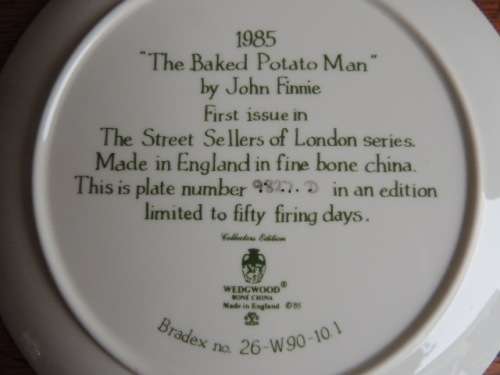 WEDGEWOOD PLATE "THE BAKED POTATO MAN"