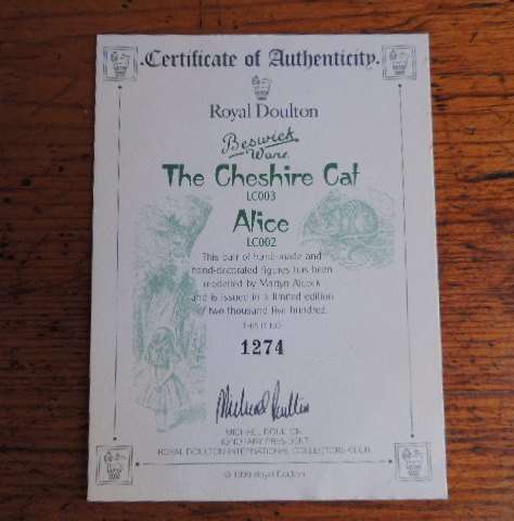 ROYAL DOULTON BESWICK WARE - "THE CHESHIRE CAT" LIMITED EDITION