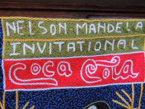KAROSS EMBROIDERY CREATED FOR THE NELSON MANDELA INVITATIONAL - COMMISSIONED BY COCO COLA