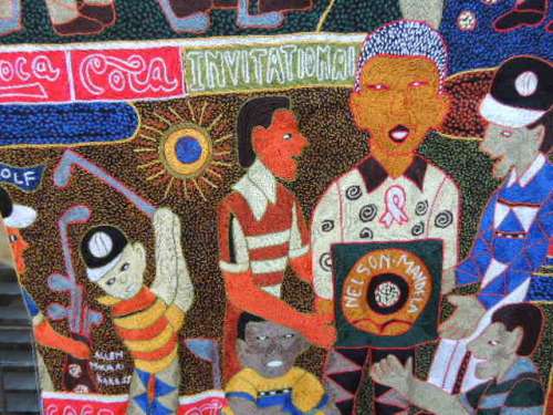 KAROSS EMBROIDERY CREATED FOR THE NELSON MANDELA INVITATIONAL - COMMISSIONED BY COCO COLA