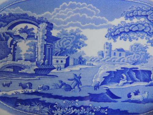 SPODE ITALIAN BLUE PLATTER SMALL