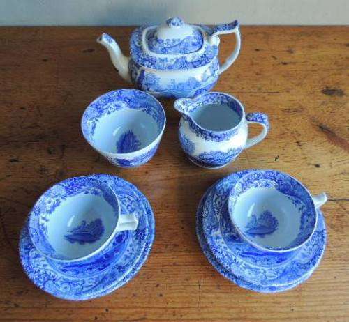 SPODE ITALIAN BLUE TEA FOR TWO TEA SET - Reduced