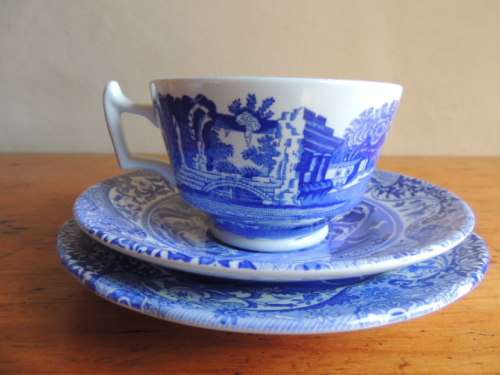 SPODE ITALIAN BLUE TEA FOR TWO TEA SET - Reduced