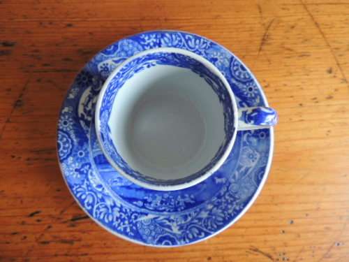 COPELAND SPODE ITALIAN BLUE COFFEE CAN AND SAUCER