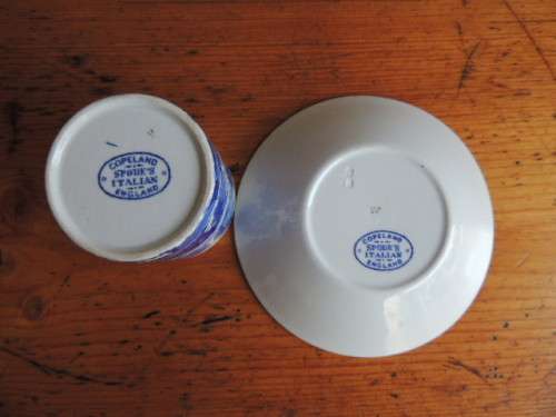 COPELAND SPODE ITALIAN BLUE COFFEE CAN AND SAUCER
