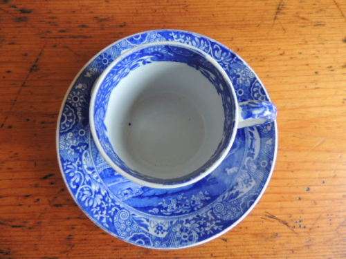 COPELAND SPODE ITALIAN BLUE COFFEE CAN AND SAUCER