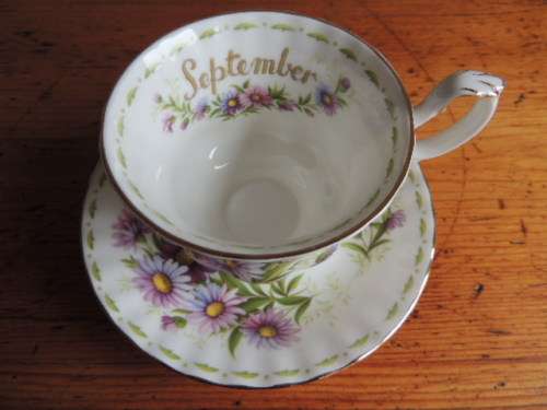 ROYAL ALBERT DUO - FLOWERS OF THE MONTH SERIES, SEPTEMBER "MICHAELMAS DAISY"