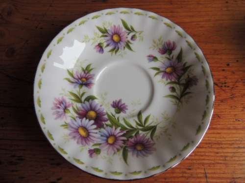 ROYAL ALBERT DUO - FLOWERS OF THE MONTH SERIES, SEPTEMBER "MICHAELMAS DAISY"