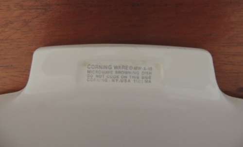 CORNINGWARE BROWNING DISH -  (MW - A 10)