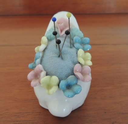 PORCELAIN RABBIT PIN CUSHION