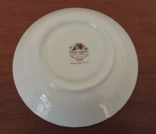 ROYAL ALBERT FLOWER OF THE MONTH SERIES TRIO - "AUGUST" POPPY