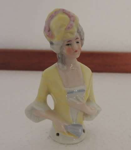 PORCELAIN PIN CUSHION HALF DOLL NUMBERED "19008"
