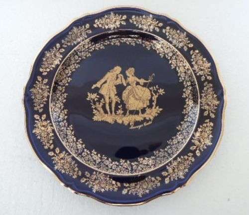LIMOGE CASTEL COBALT BLUE 22 ct PLATE - (24.5 cm)