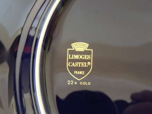 LIMOGE CASTEL COBALT BLUE 22 ct PLATE - (24.5 cm)