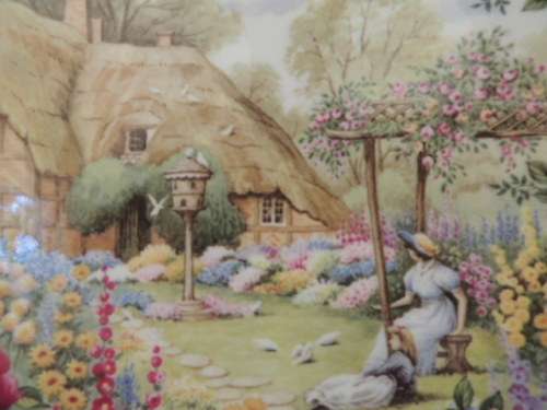 ROYAL ALBERT CABINET PLATE -"TRANQUIL GARDEN" FROM ORIGINAL ARTWORK BY F.F. ERRILL