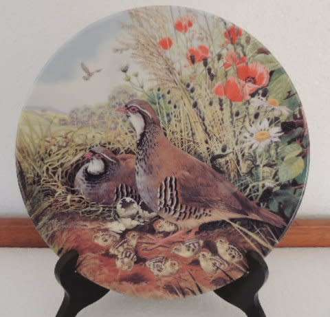 ROYAL GRAFTON LIMITED EDITION PLATE 1987 - "RED-LEGGED PARTRIDGE" - BOXED