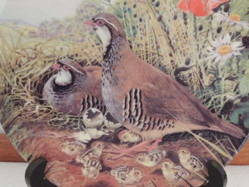 ROYAL GRAFTON LIMITED EDITION PLATE 1987 - "RED-LEGGED PARTRIDGE" - BOXED