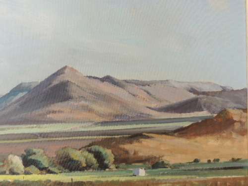 JOHN SMITH OIL ON BOARD - "THE KAROO NEAR BEAUFORT WEST" AUGUST 1998