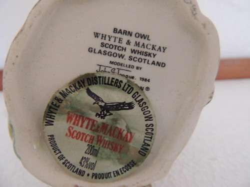 ROYAL DOULTON SEALED DECANTER  (FULL OF WHISKEY) - "BARN OWL"