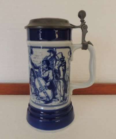 BAREUTHER WALDSASSEN BEER STEIN WITH PEWTER LID