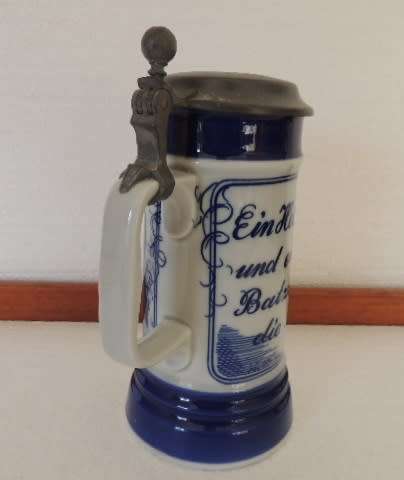 BAREUTHER WALDSASSEN BEER STEIN WITH PEWTER LID