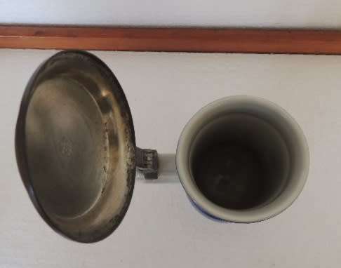 BAREUTHER WALDSASSEN BEER STEIN WITH PEWTER LID