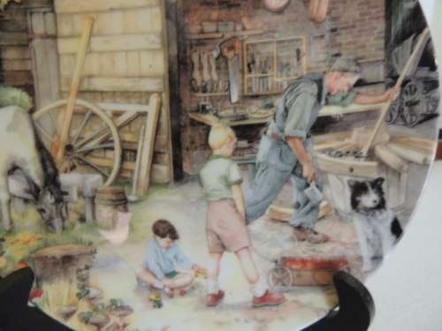 ROYAL DOULTON OLD COUNTRY CRAFTS PLATE - "THE WHEELWRIGHT" 1991, BOXED WITH COA