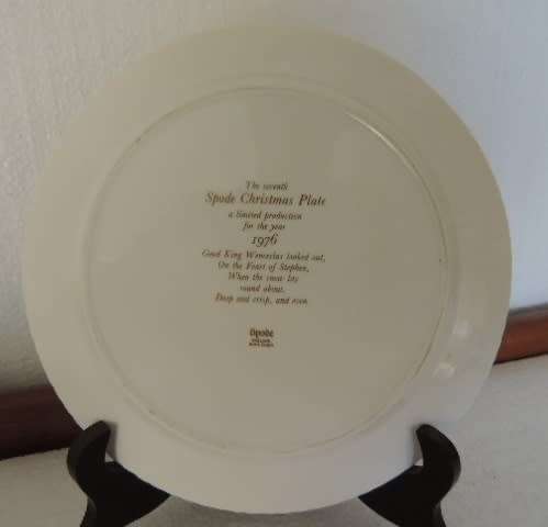 SPODE CHRISTMAS PLATE 1976 "GOOD KING WENCESLAS"  - LIMITED PRODUCTION