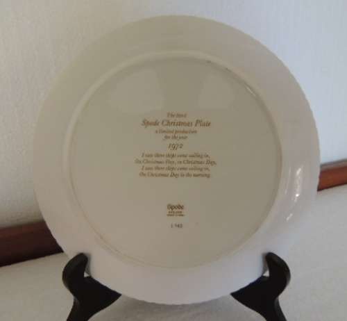 SPODE CHRISTMAS PLATE 1972 "I SAW THREE SHIPS" - LIMITED PRODUCTION