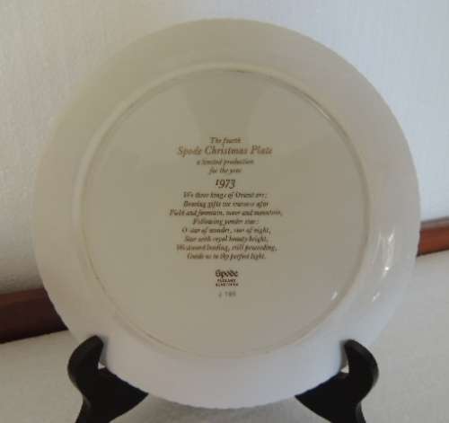 SPODE CHRISTMAS PLATE 1973 "WE THREE KINGS OF ORIENT ARE" - LIMITED PRODUCTION