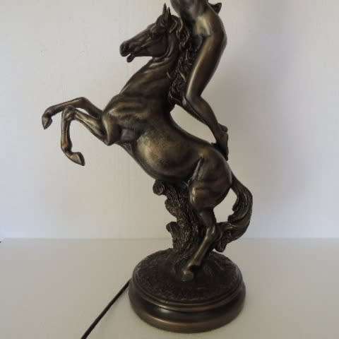 MAGNIFICENT LAMP - NUDE LADY ON REARING HORSE - PRICE REDUCED