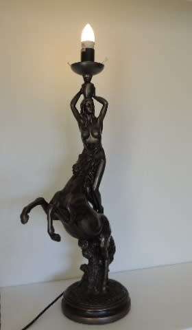 MAGNIFICENT LAMP - NUDE LADY ON REARING HORSE - PRICE REDUCED