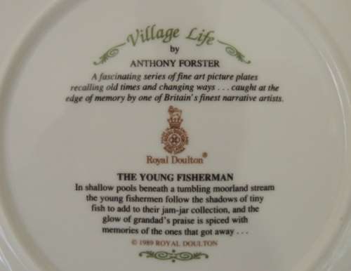 ROYAL DOULTON PLATE - VILLAGE LIFE SERIES, "THE YOUNG FISHERMAN"