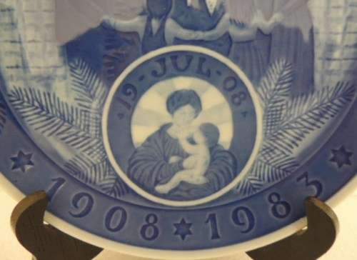 ROYAL COPENHAGEN CHRISTMAS ANNIVERSARY PLATE 1908 - 1983 - "MARY AND CHILD"