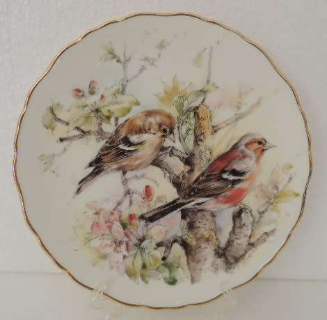 ROYAL ALBERT PLATE - GARDEN BIRDS SERIES " CHAFFINCH "