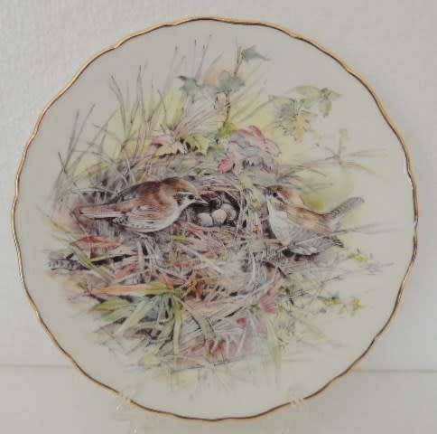 ROYAL ALBERT PLATE - GARDEN BIRDS SERIES " WREN "