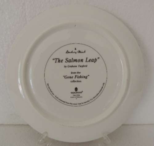 WEDGWOOD PLATE FROM "GONE FISHING" SERIES - " THE SALMON LEAP" with COA