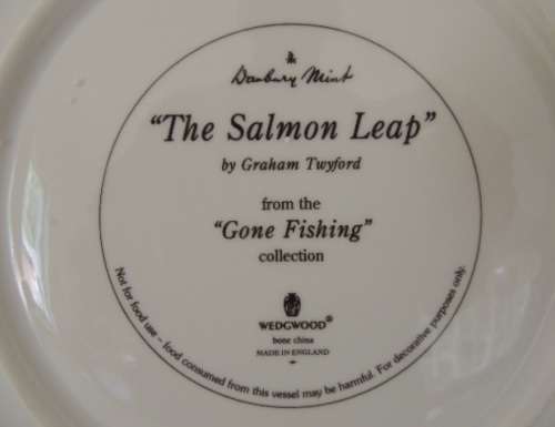 WEDGWOOD PLATE FROM "GONE FISHING" SERIES - " THE SALMON LEAP" with COA