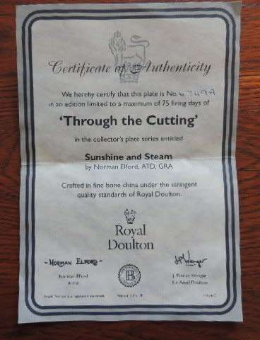 Royal Doulton Plate - `Through The Cutting` (Price reduced)