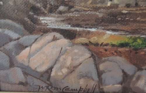 RON CAMPBELL OIL ON BOARD - "DRY RIVER" - Low start