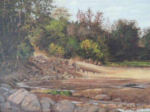 RON CAMPBELL OIL ON BOARD - "DRY RIVER" - Low start