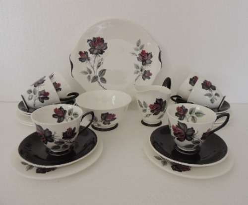 ROYAL ALBERT 21 PIECE TEA SET - "MASQUERADE" THIS WILL NOT BE LISTED AGAIN