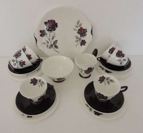 ROYAL ALBERT 21 PIECE TEA SET - "MASQUERADE" THIS WILL NOT BE LISTED AGAIN