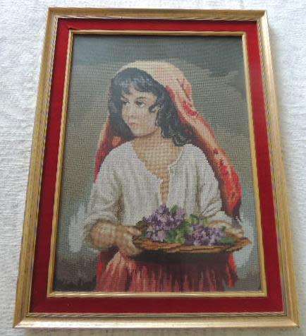 TAPESTRY FRAMED BEHIND GLASS