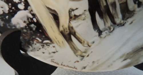 SPODE PLATE THE NOBLE HORSE CHRISTMAS COLLECTION - "BOXING DAY" BOXED WITH COA